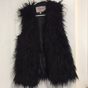 Black Faux Fur Vest